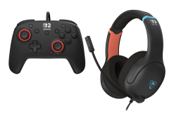 Turtle Beach Airlite Fit Wired Gaming Headset | Charcoal Black + Rematch Wired Gaming Controller for Nintendo Switch 2 Bundle