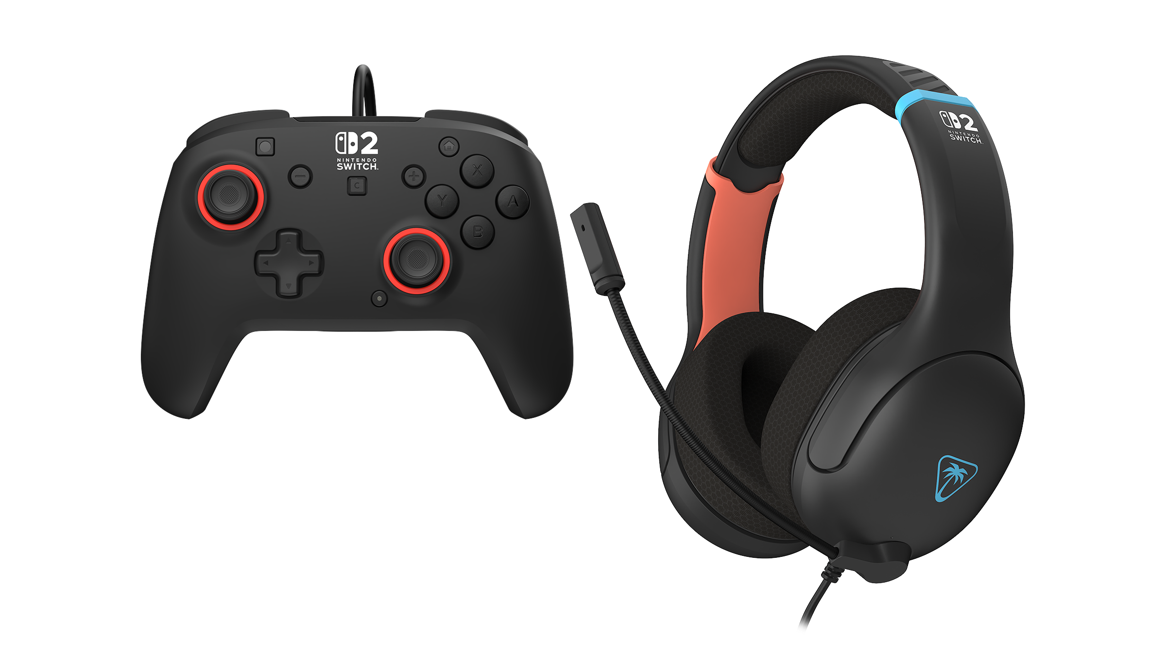 Turtle Beach Airlite Fit Wired Gaming Headset | Charcoal Black + Rematch Wired Gaming Controller for Nintendo Switch 2 Bundle
